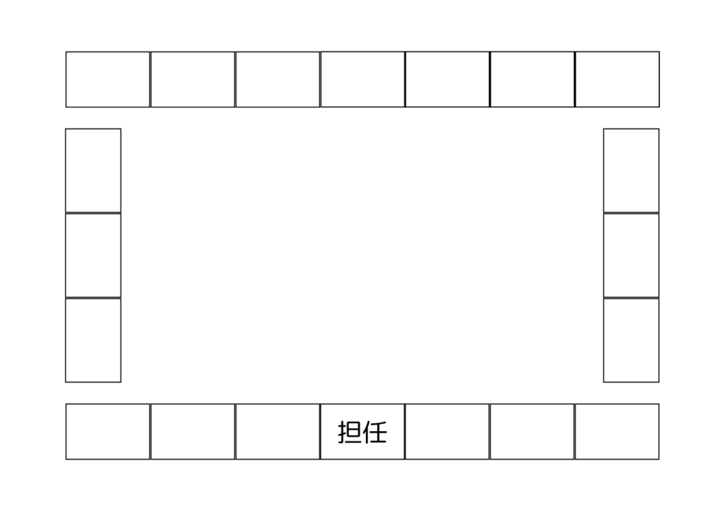 保護者会の座席(ロの字型)