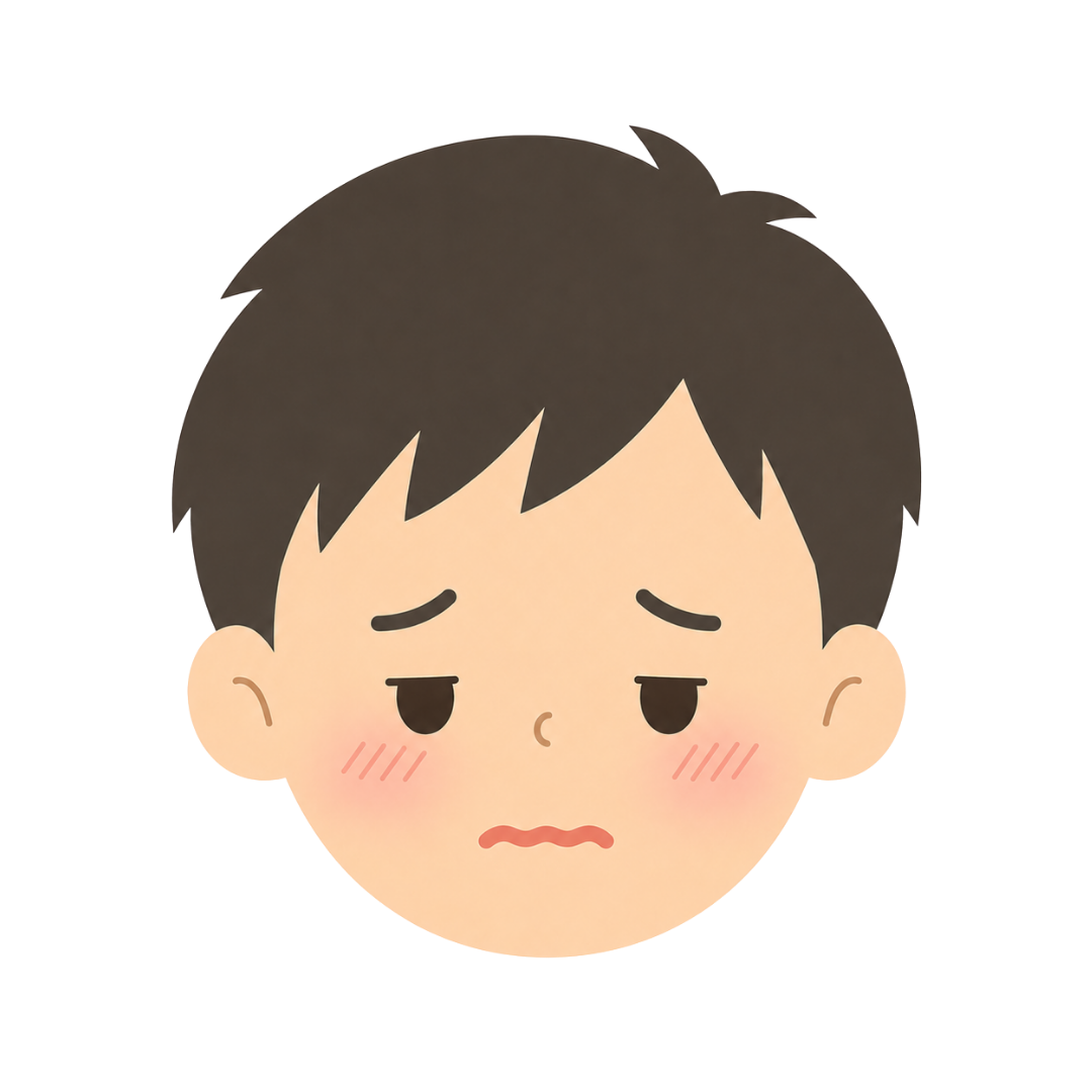 子どもAの顔（病気になる）イラスト