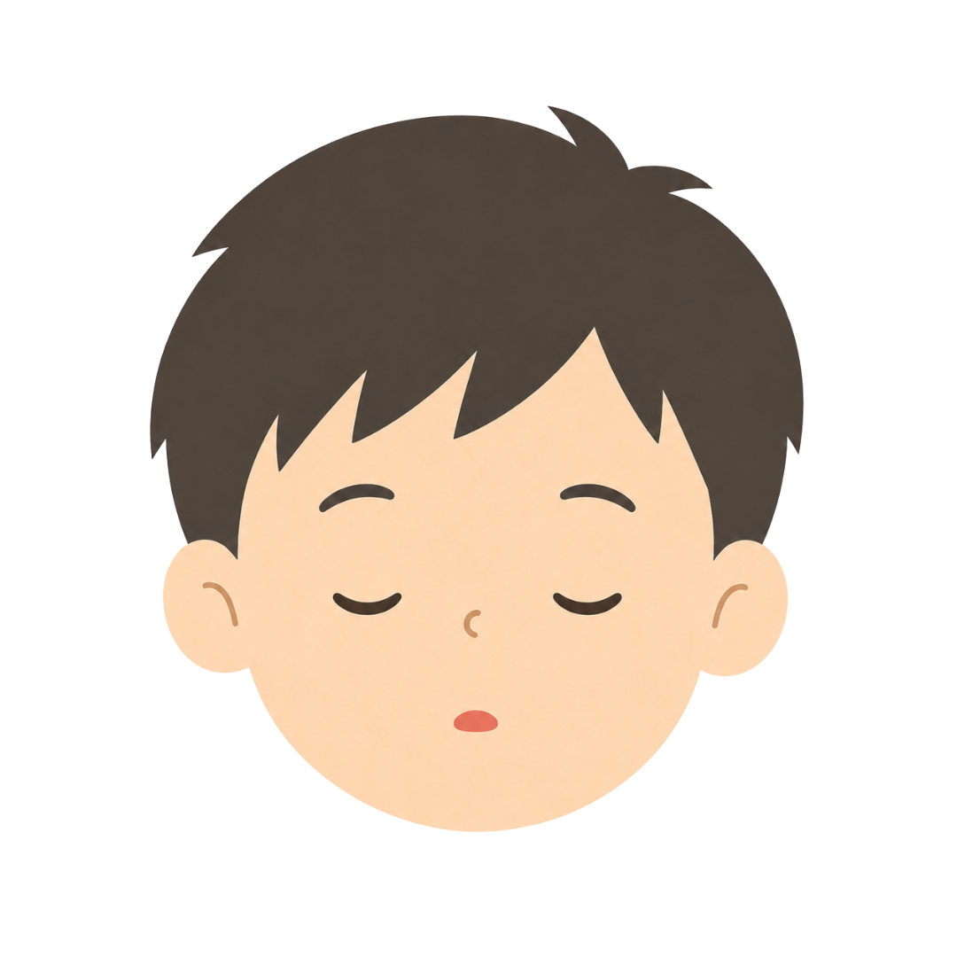 子どもAの顔（眠る）イラスト