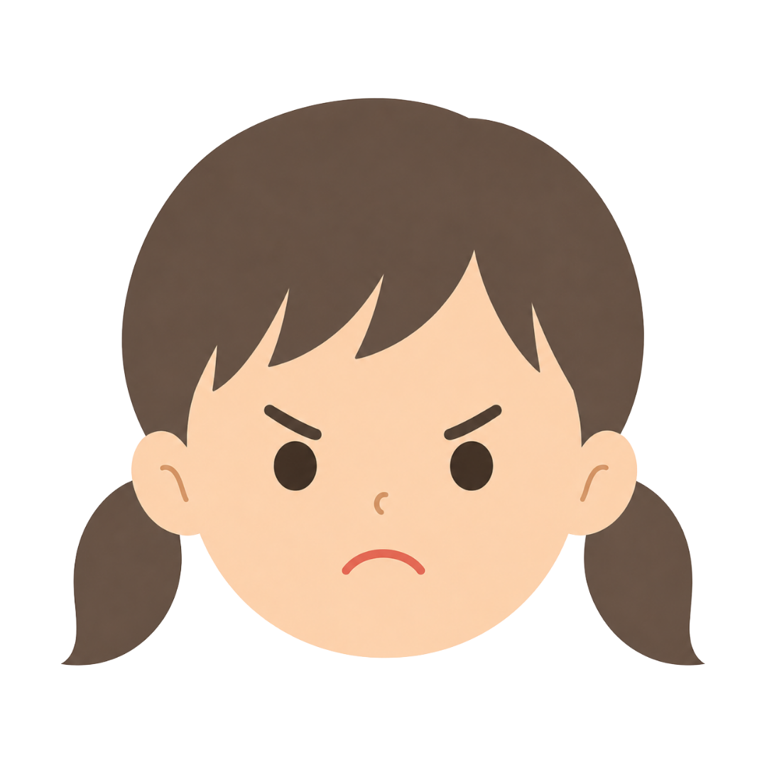 子どもBの顔（怒る）イラスト