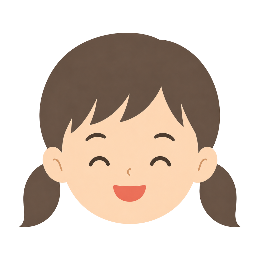 子どもBの顔（喜ぶ）イラスト