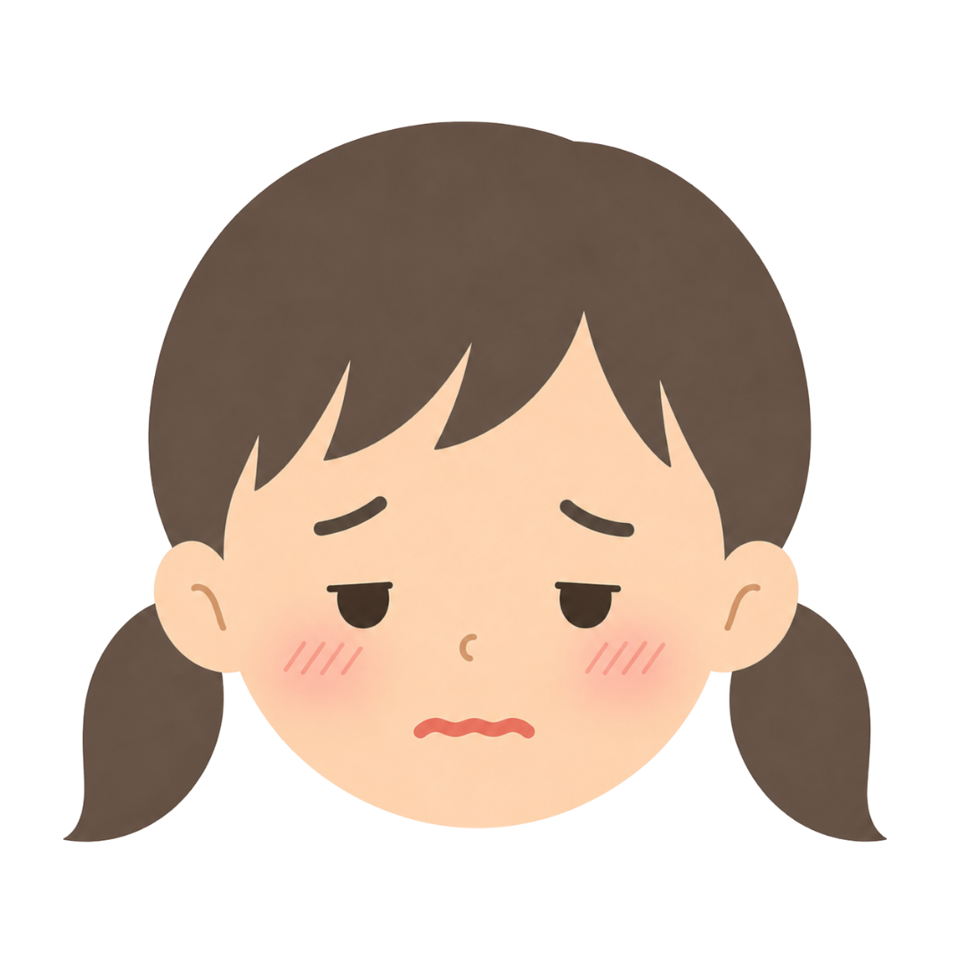 子どもBの顔（病気になる）イラスト