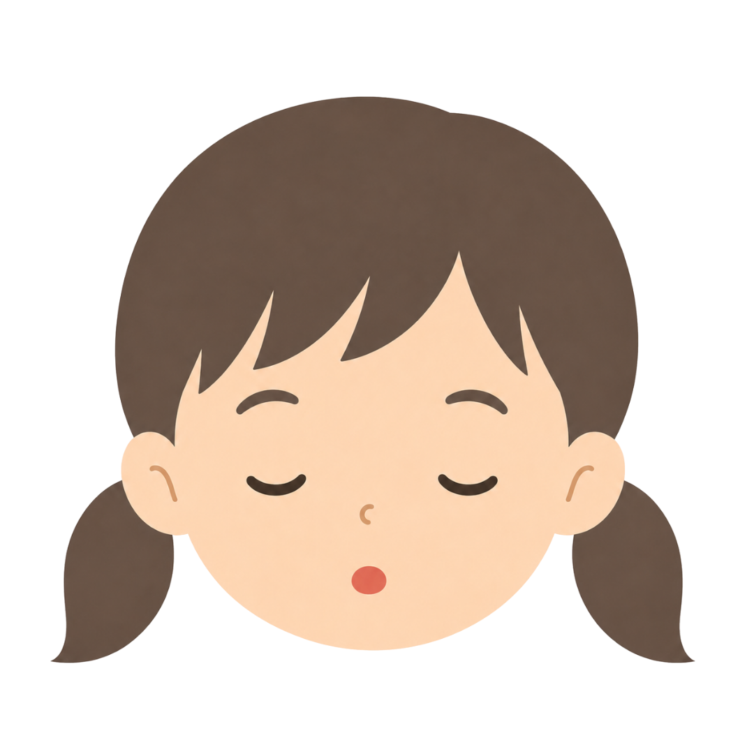 子どもBの顔（眠る）イラスト