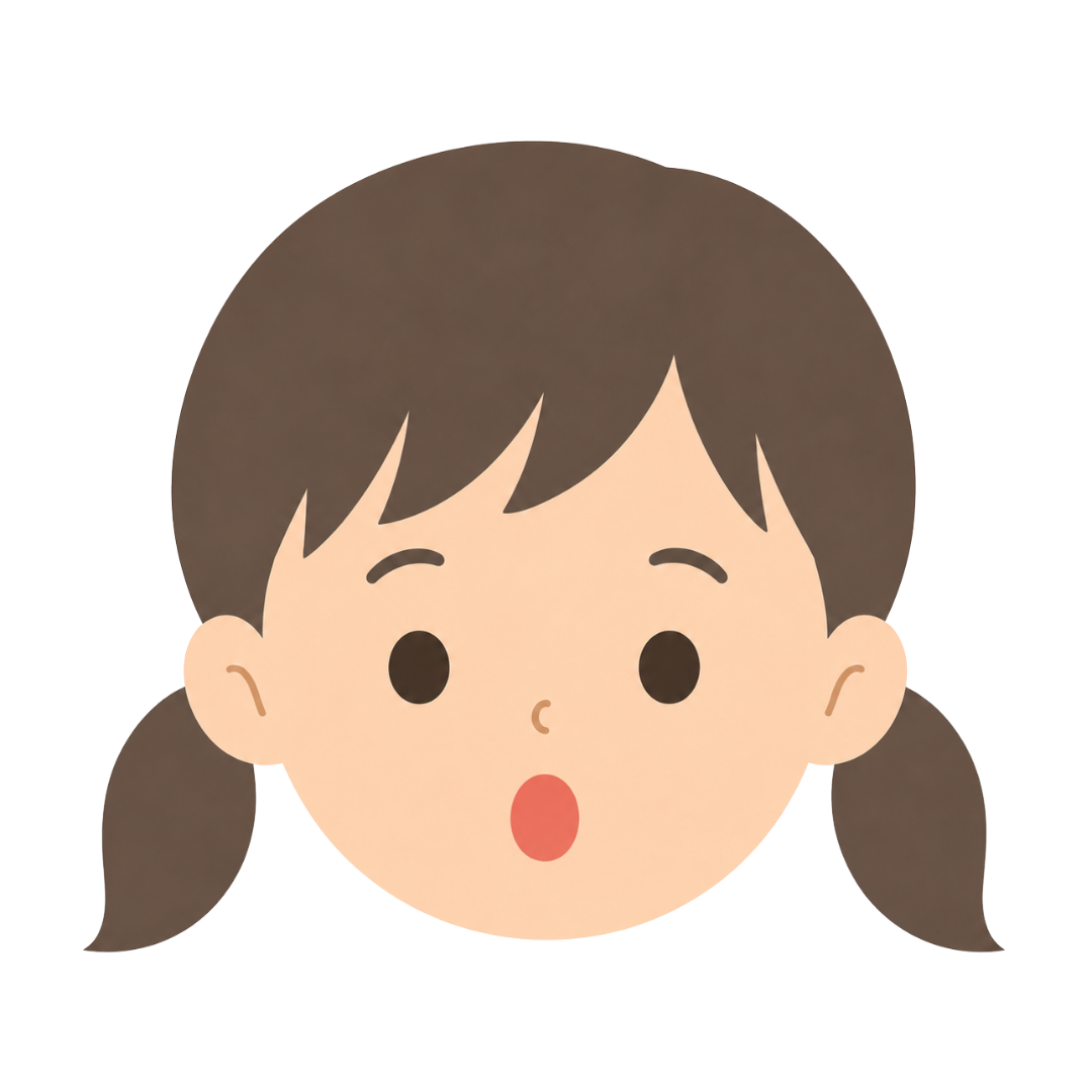 子どもBの顔（驚く）イラスト