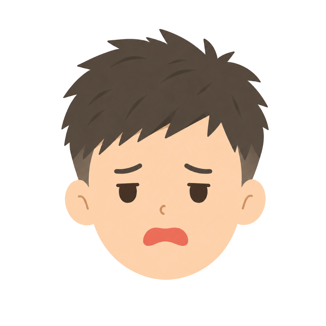 子どもCの顔（嫌がる）イラスト