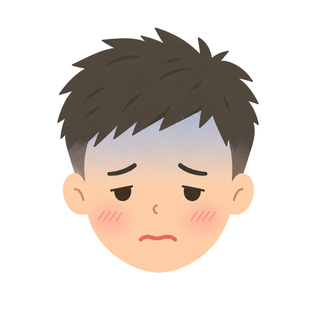 子どもCの顔（病気になる）イラスト