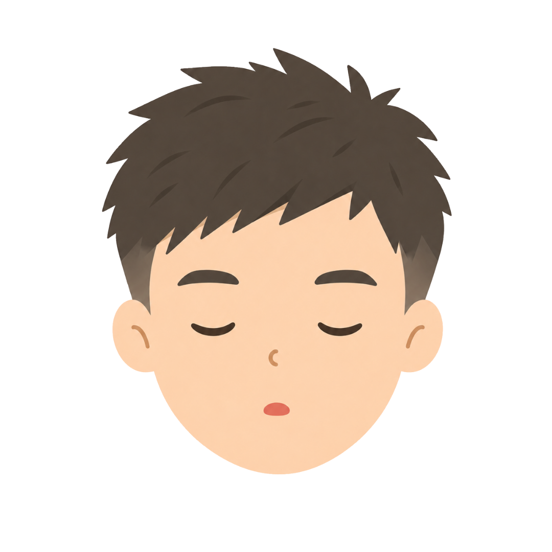 子どもCの顔（眠る）イラスト