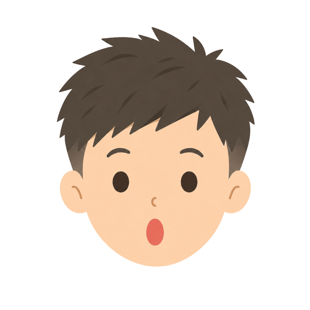 子どもCの顔（驚く）イラスト