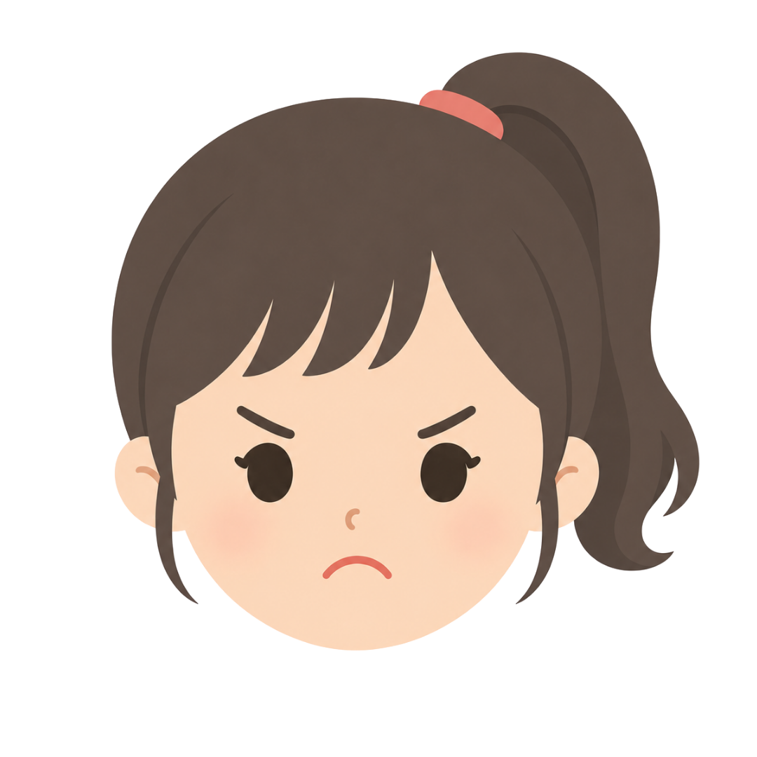 子どもDの顔（怒る）イラスト
