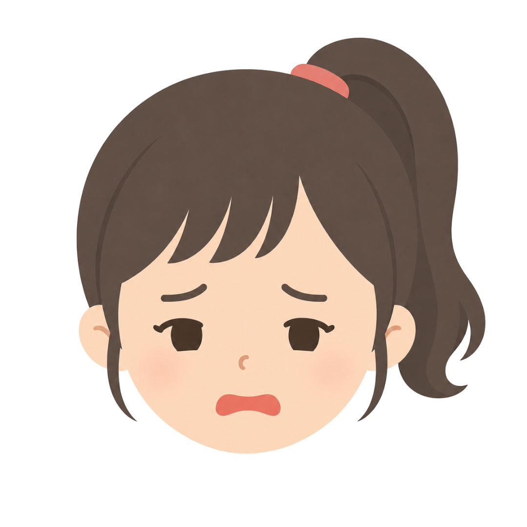 子どもDの顔（嫌がる）イラスト
