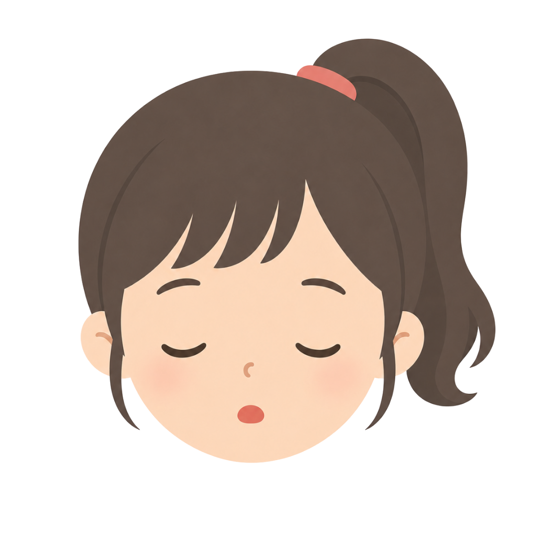 子どもDの顔（眠る）イラスト