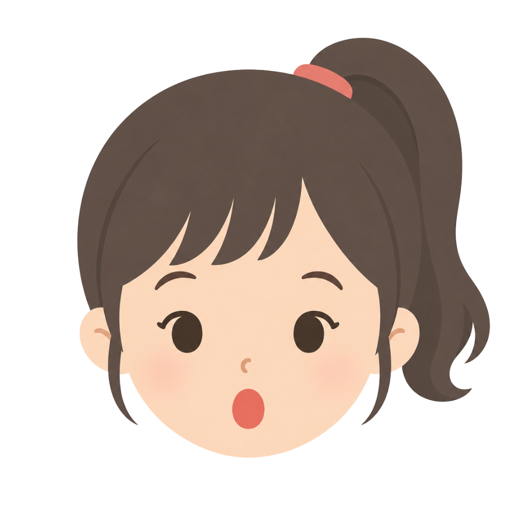 子どもDの顔（驚く）イラスト