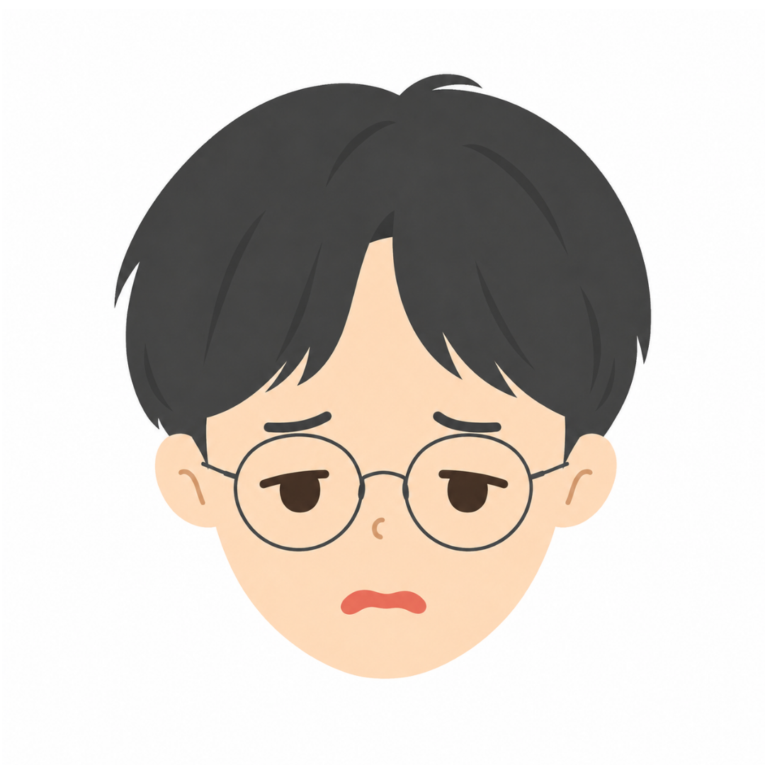 子どもEの顔（嫌がる）イラスト