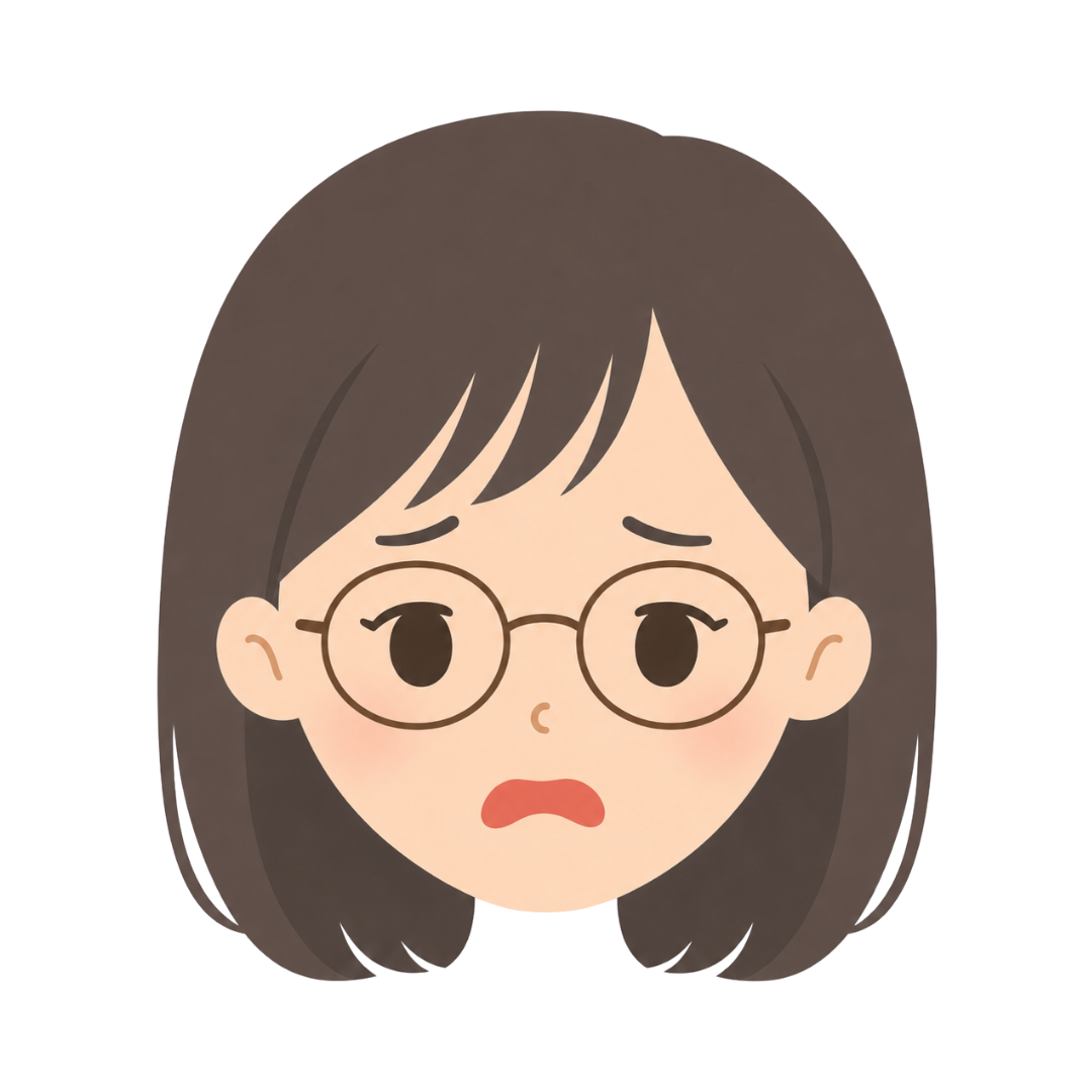 子どもAの顔（嫌がる）イラスト