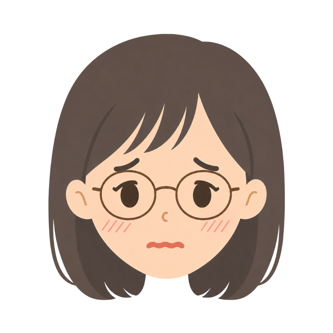 子どもFの顔（恥ずかしがる）イラスト