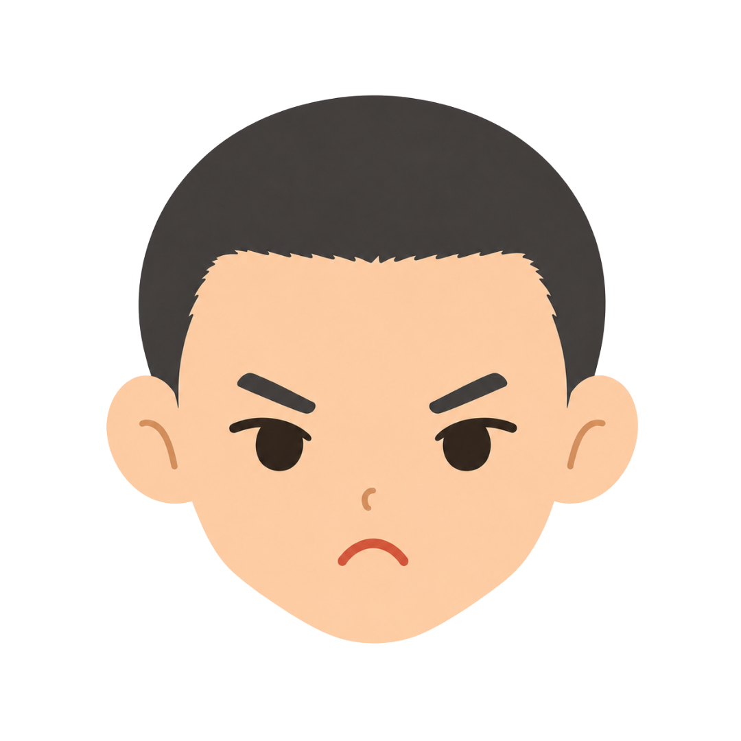 子どもGの顔（怒る）イラスト