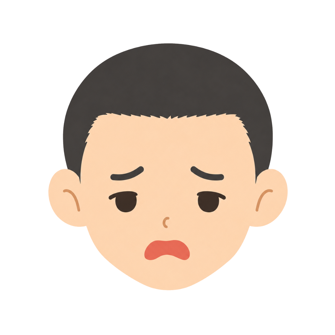 子どもGの顔（嫌がる）イラスト