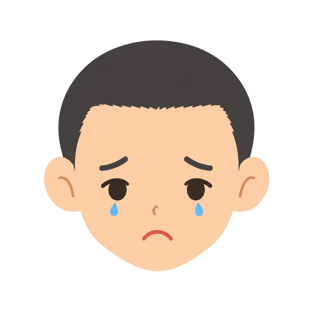 子どもGの顔（悲しむ）イラスト