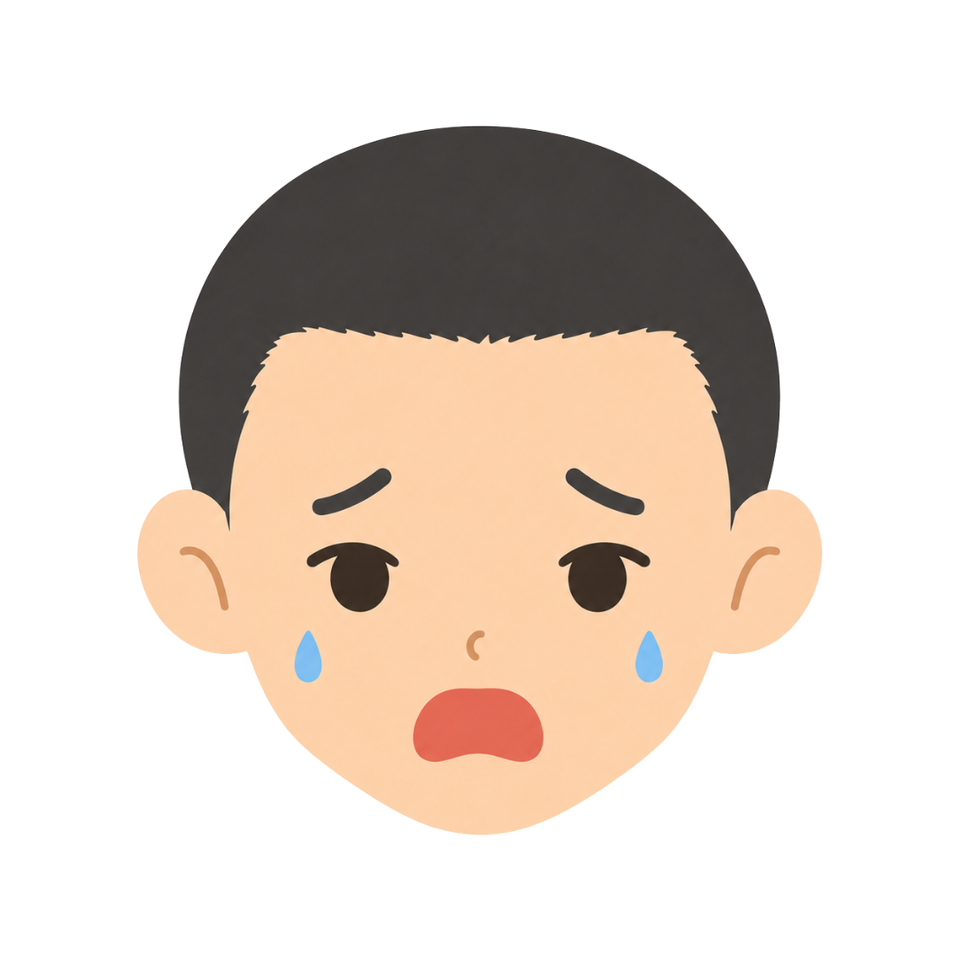 子どもGの顔（恐がる）イラスト