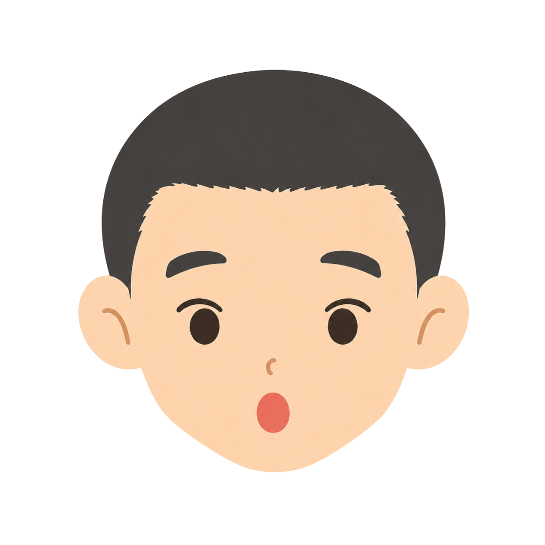 子どもGの顔（驚く）イラスト