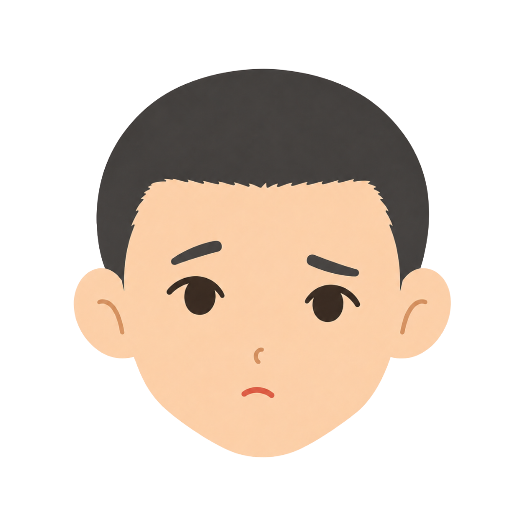 子どもGの顔（考える）イラスト