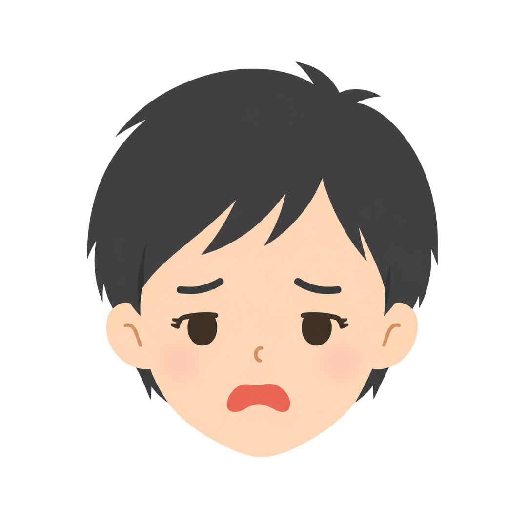 子どもHの顔（嫌がる）イラスト