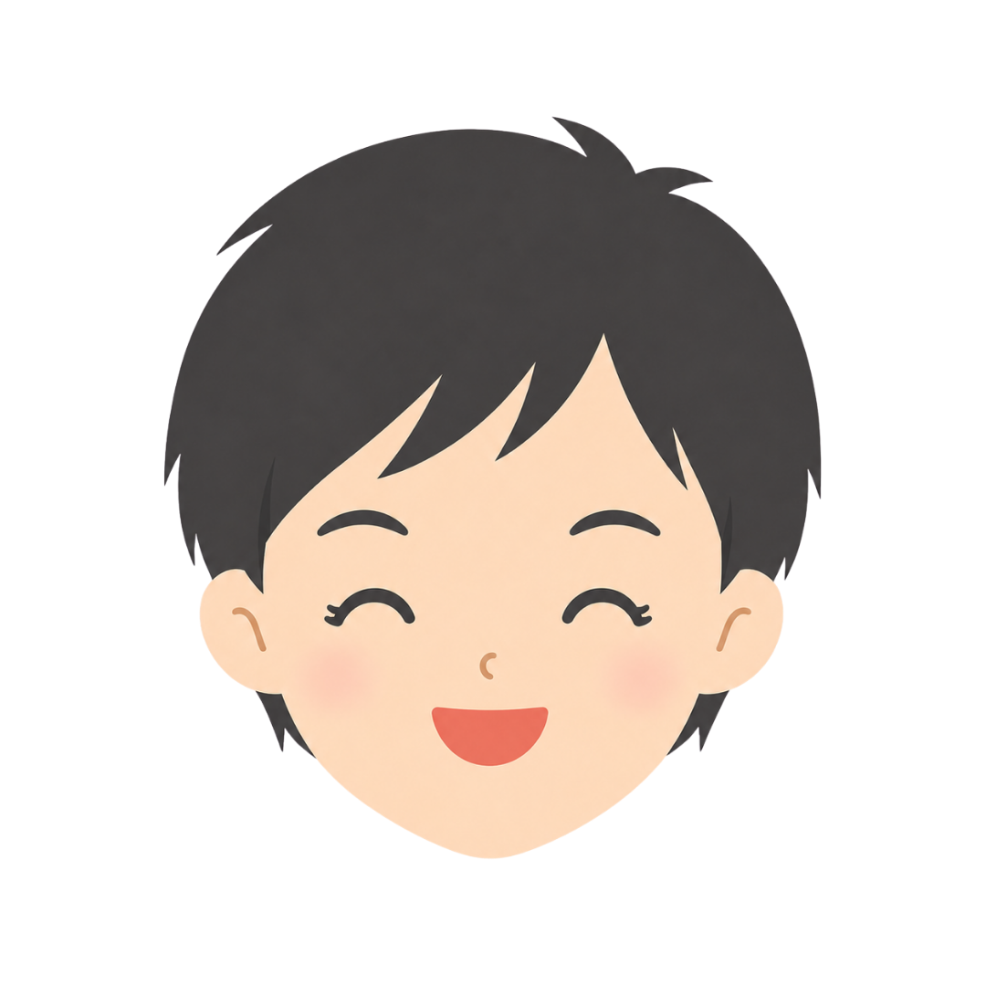 子どもHの顔（喜ぶ）イラスト