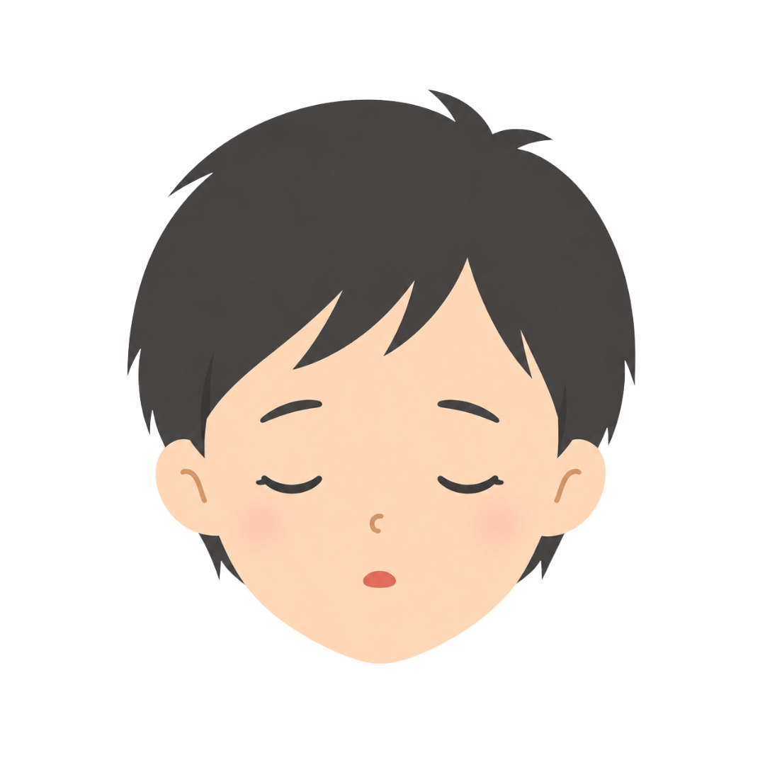 子どもHの顔（眠る）イラスト