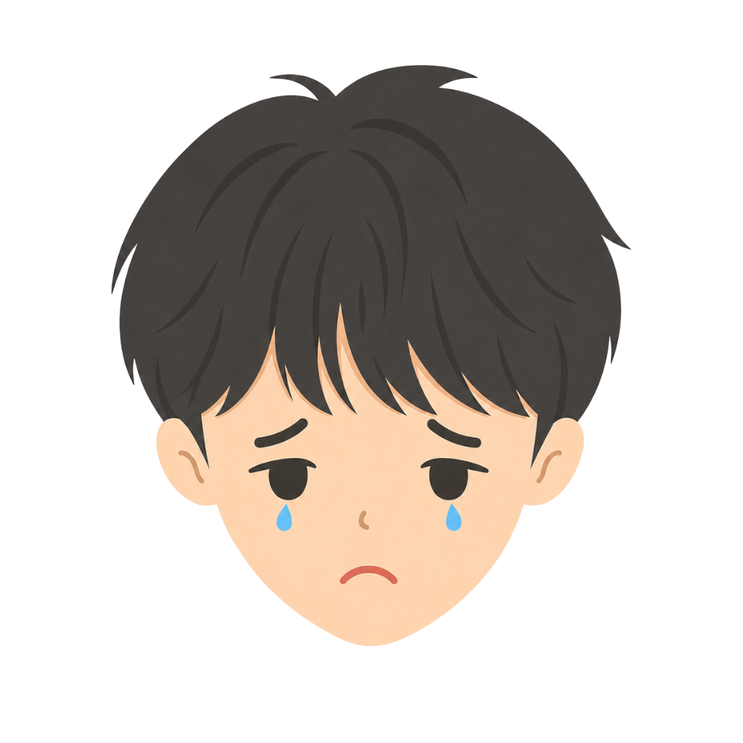 子どもIの顔（悲しむ）イラスト