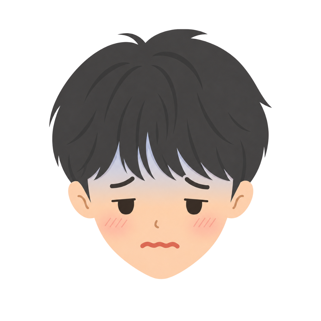 子どもIの顔（病気になる）イラスト