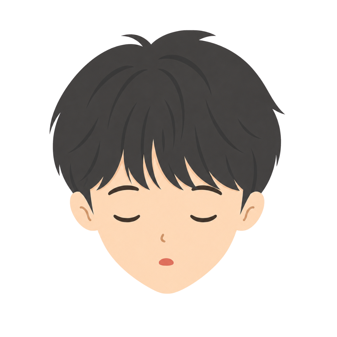 子どもIの顔（眠る）イラスト