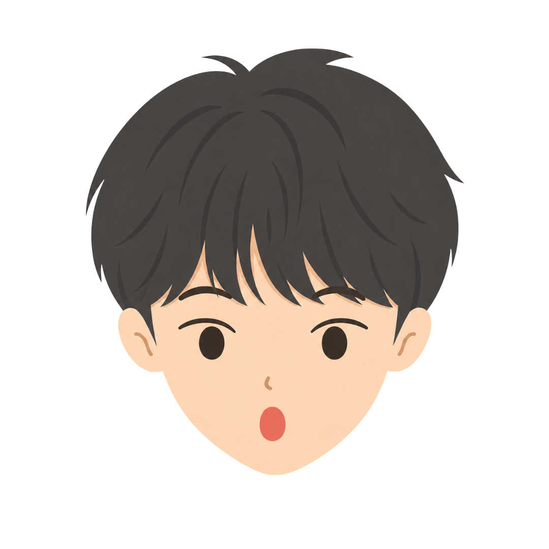 子どもIの顔（驚く）イラスト