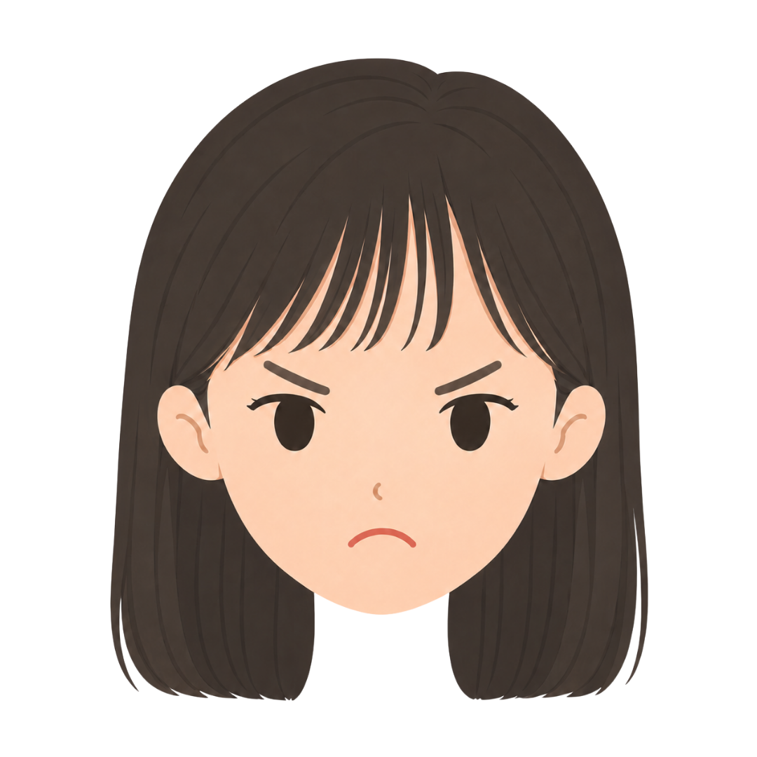 子どもJの顔（怒る）イラスト