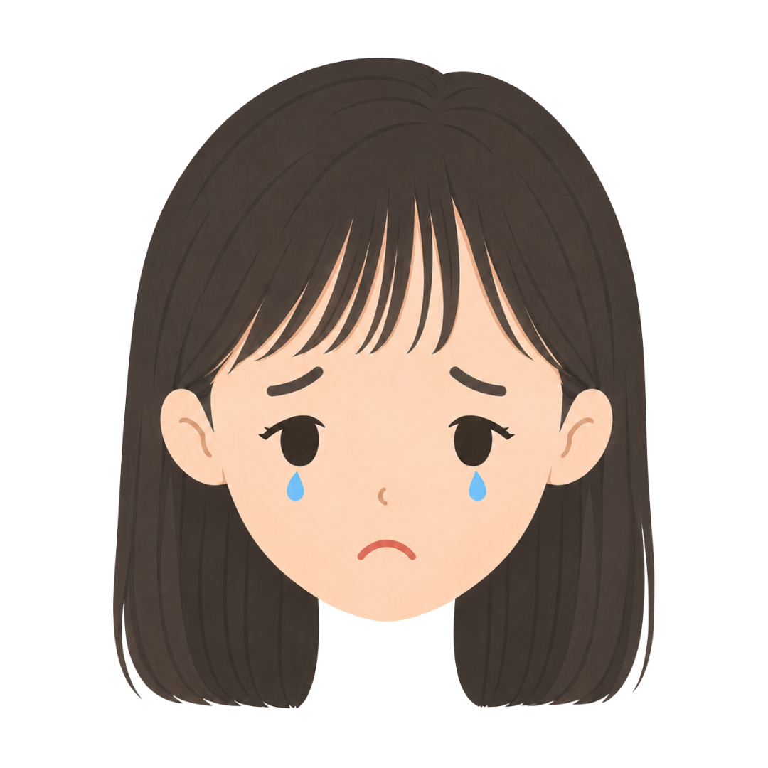 子どもJの顔（悲しむ）イラスト