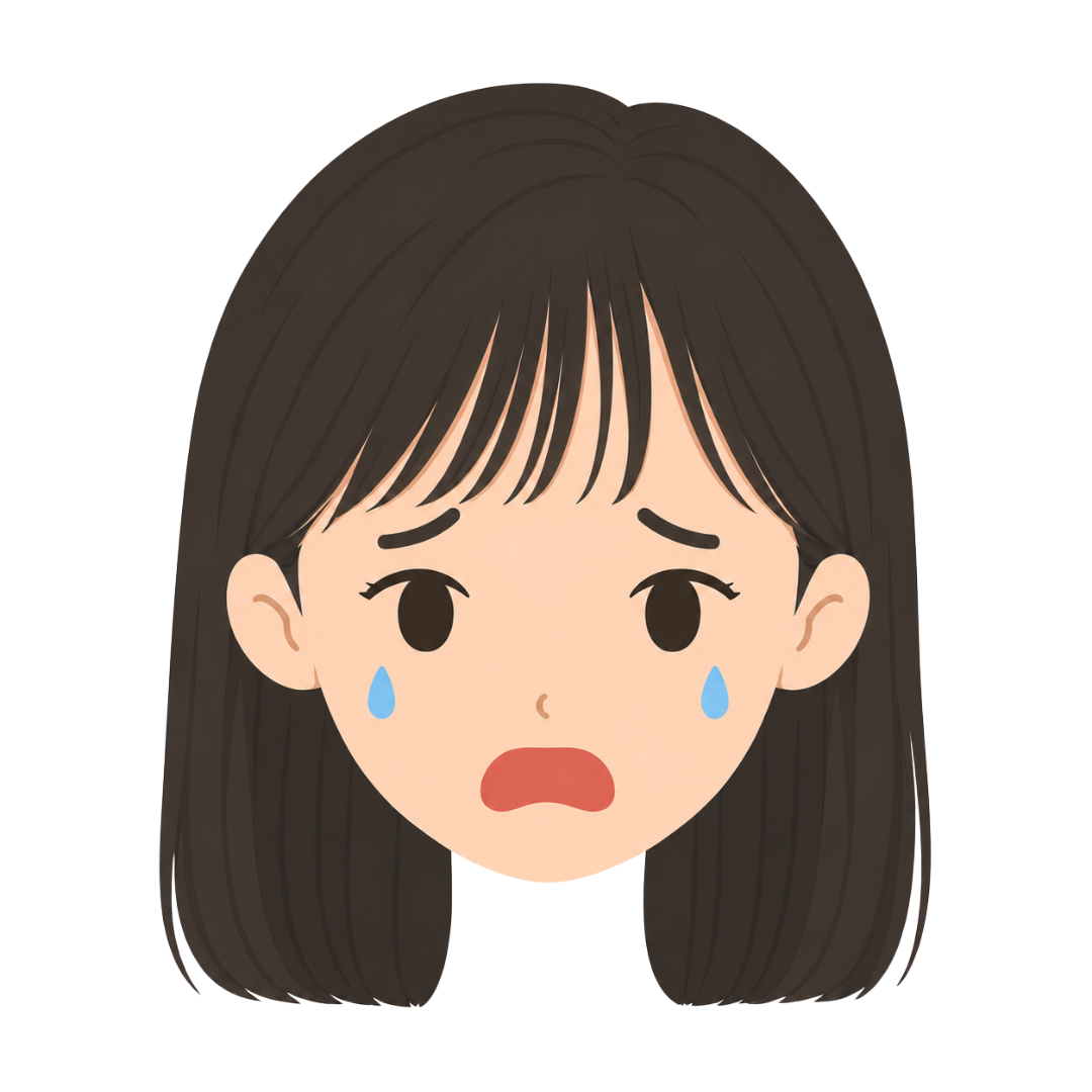子どもJの顔（恐がる）イラスト