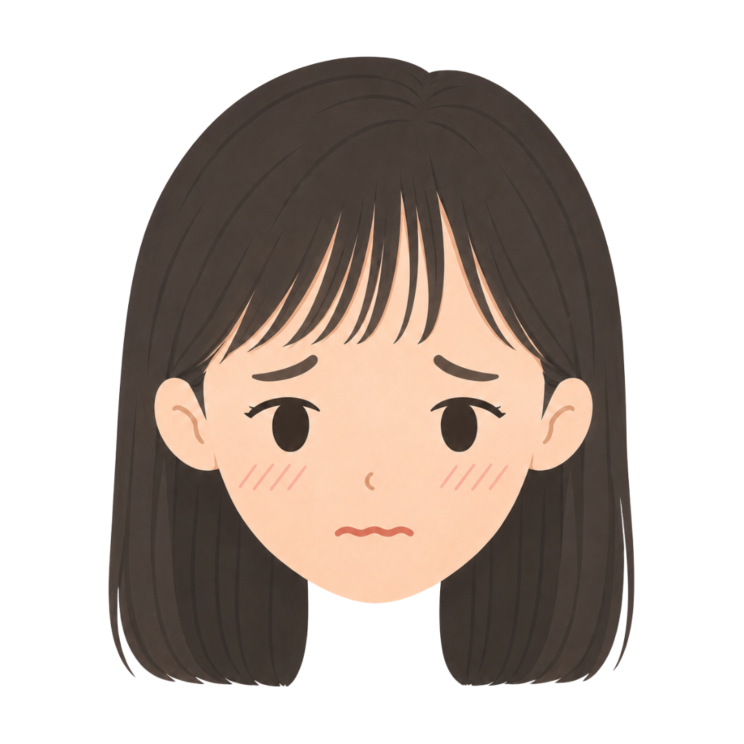 子どもJの顔（恥ずかしがる）イラスト