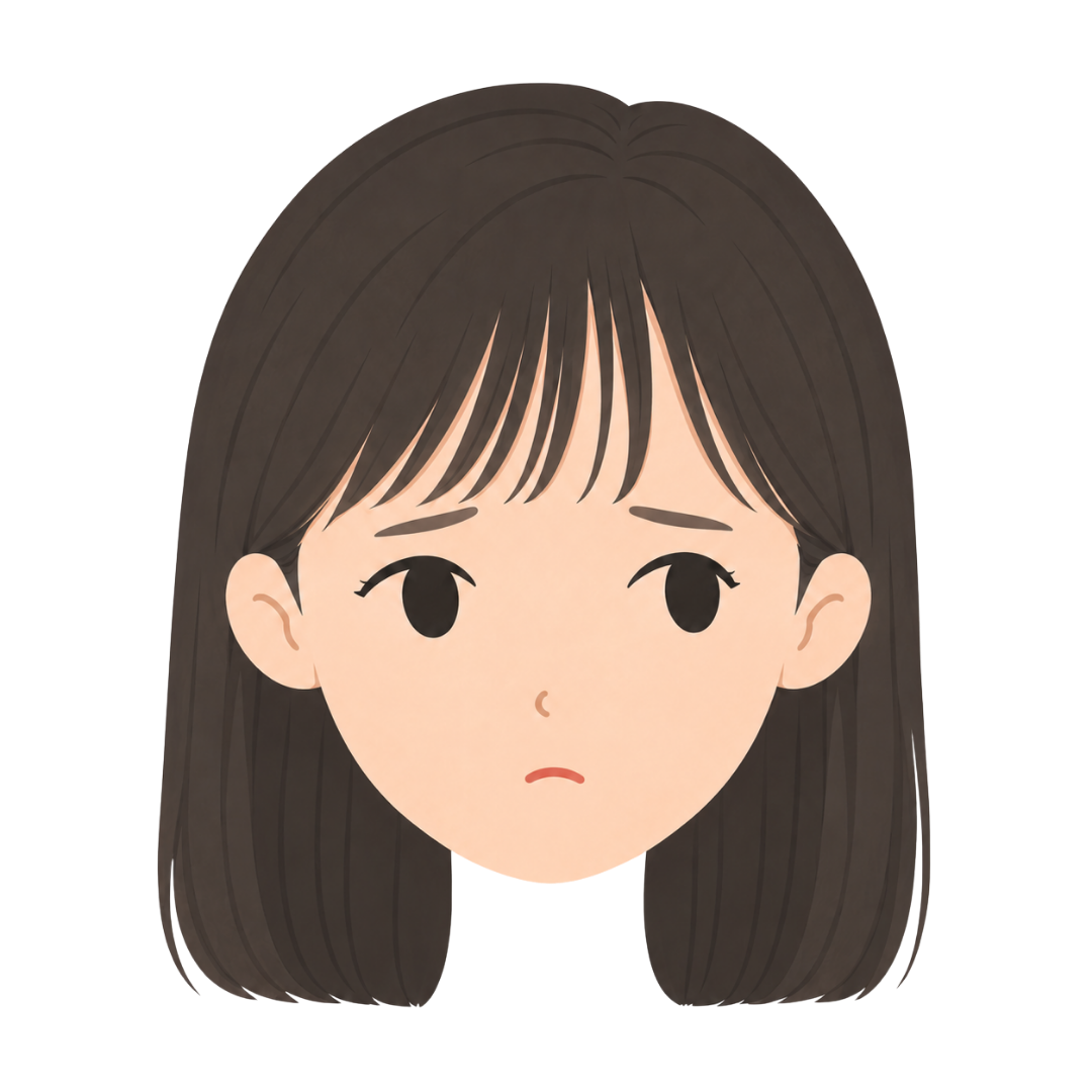 子どもJの顔（考える）イラスト