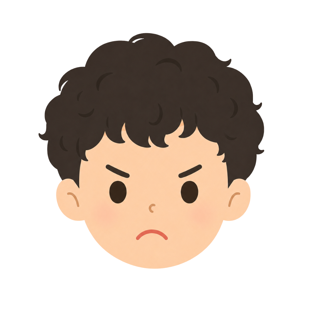 子どもKの顔（怒る）イラスト