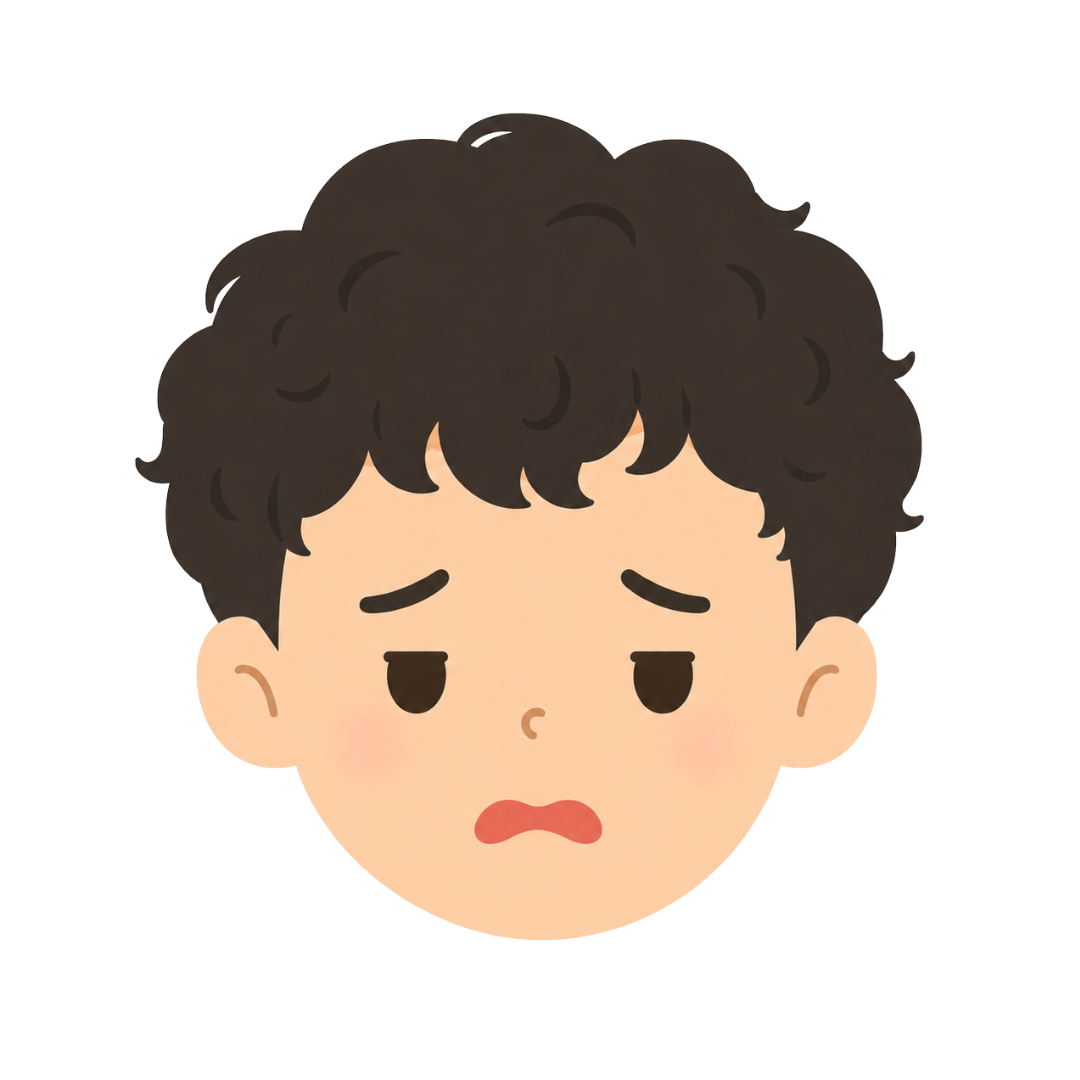 子どもKの顔（嫌がる）イラスト