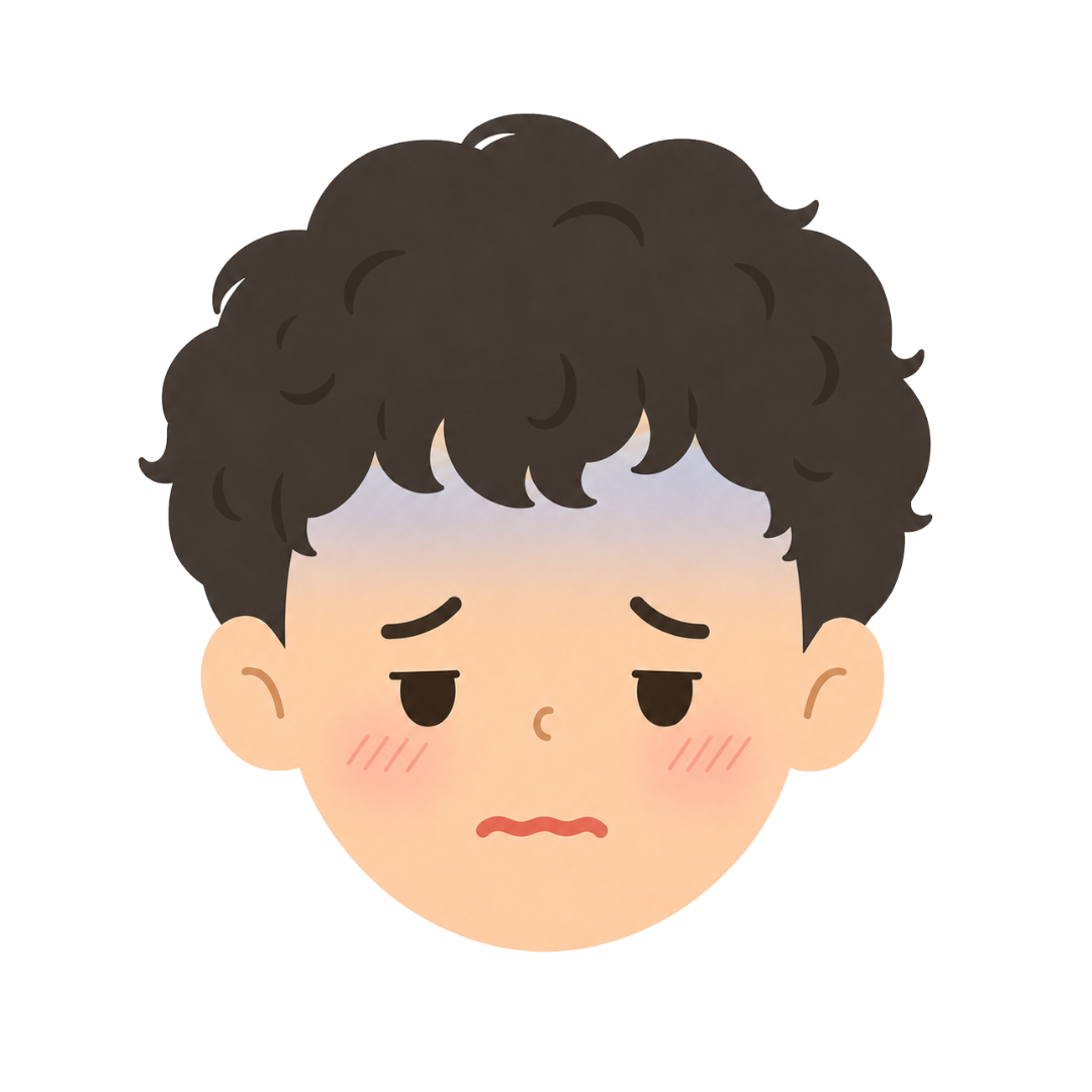 子どもKの顔（病気になる）イラスト