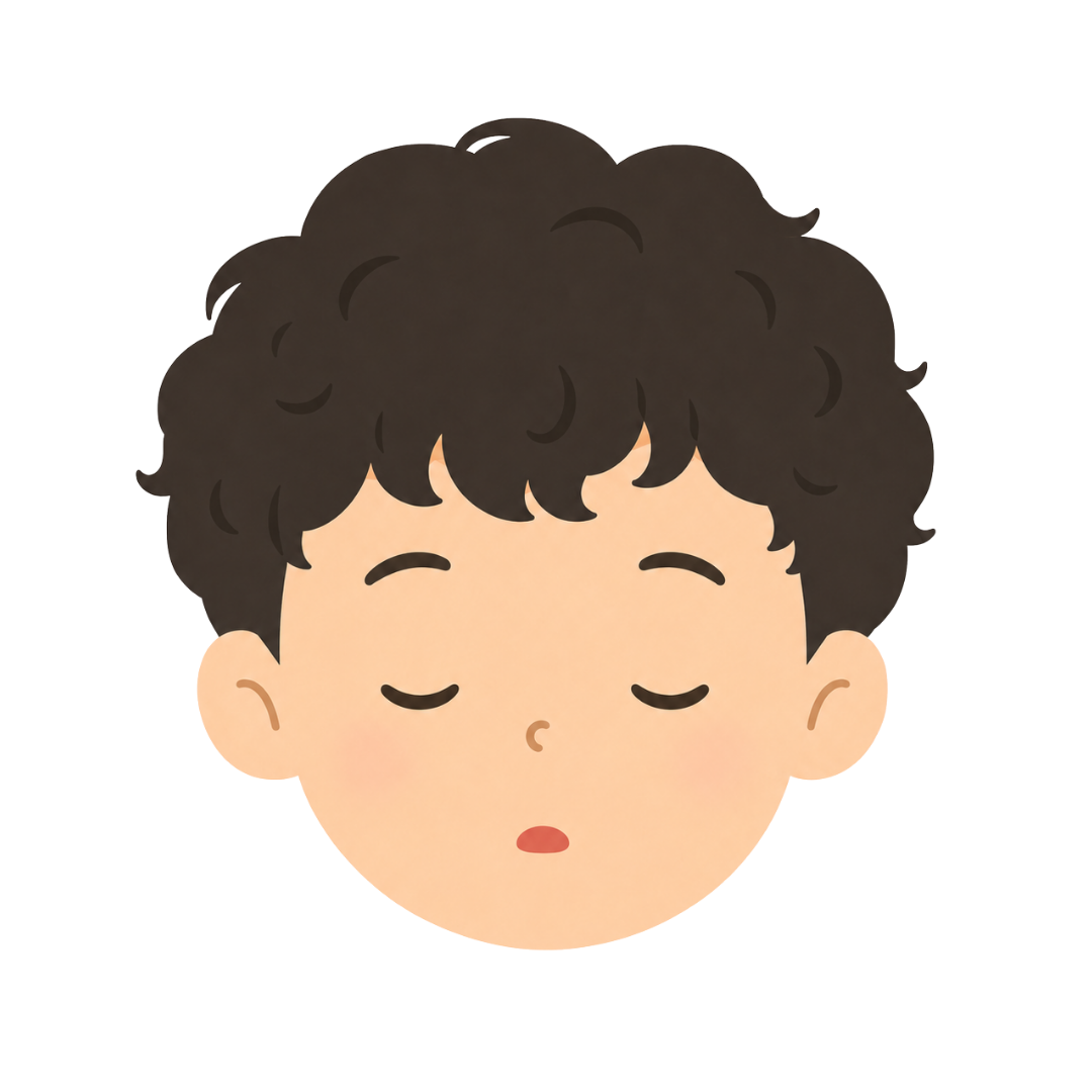 子どもKの顔（眠る）イラスト