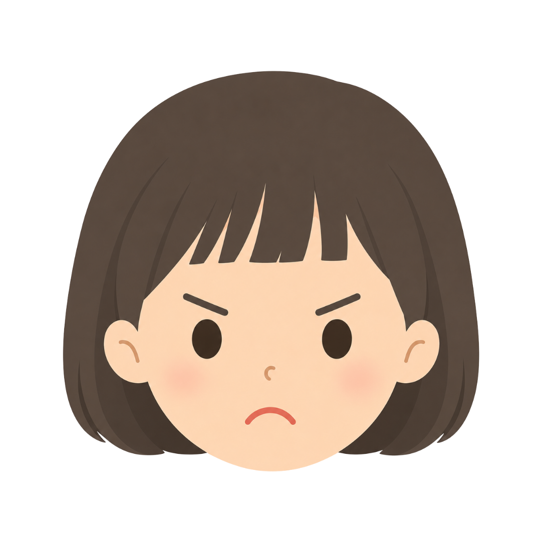 子どもLの顔（怒る）イラスト