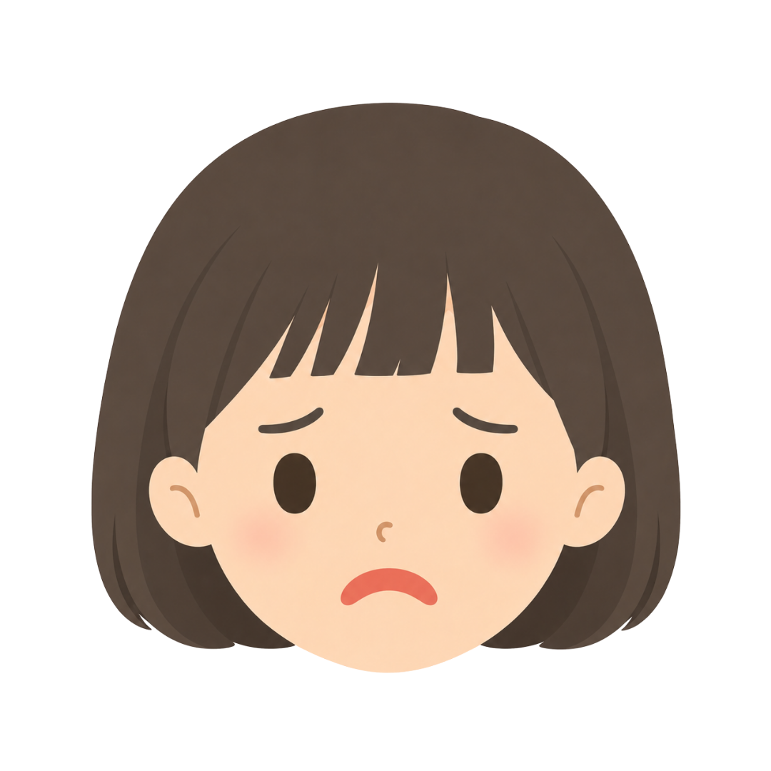 子どもLの顔（嫌がる）イラスト