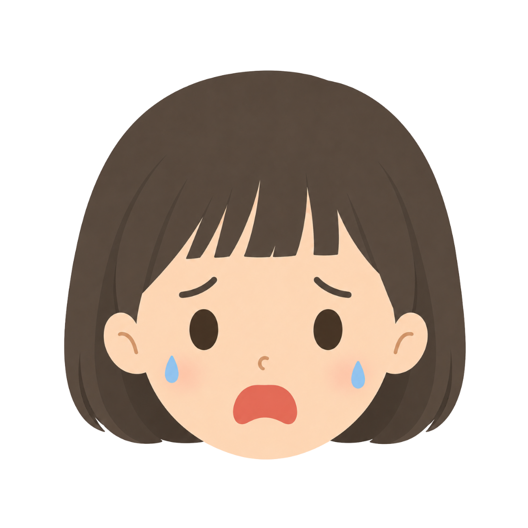 子どもLの顔（恐がる）イラスト