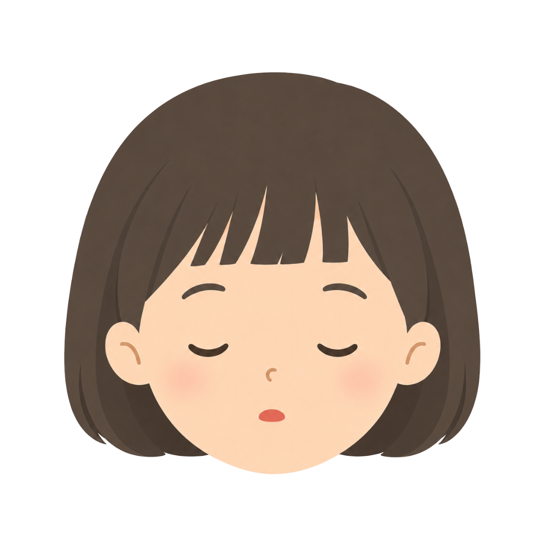 子どもLの顔（眠る）イラスト