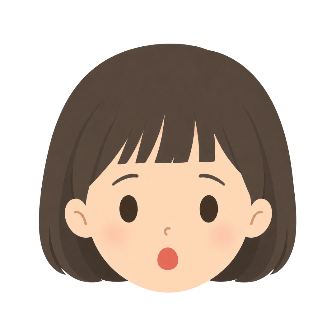 子どもLの顔（驚く）イラスト