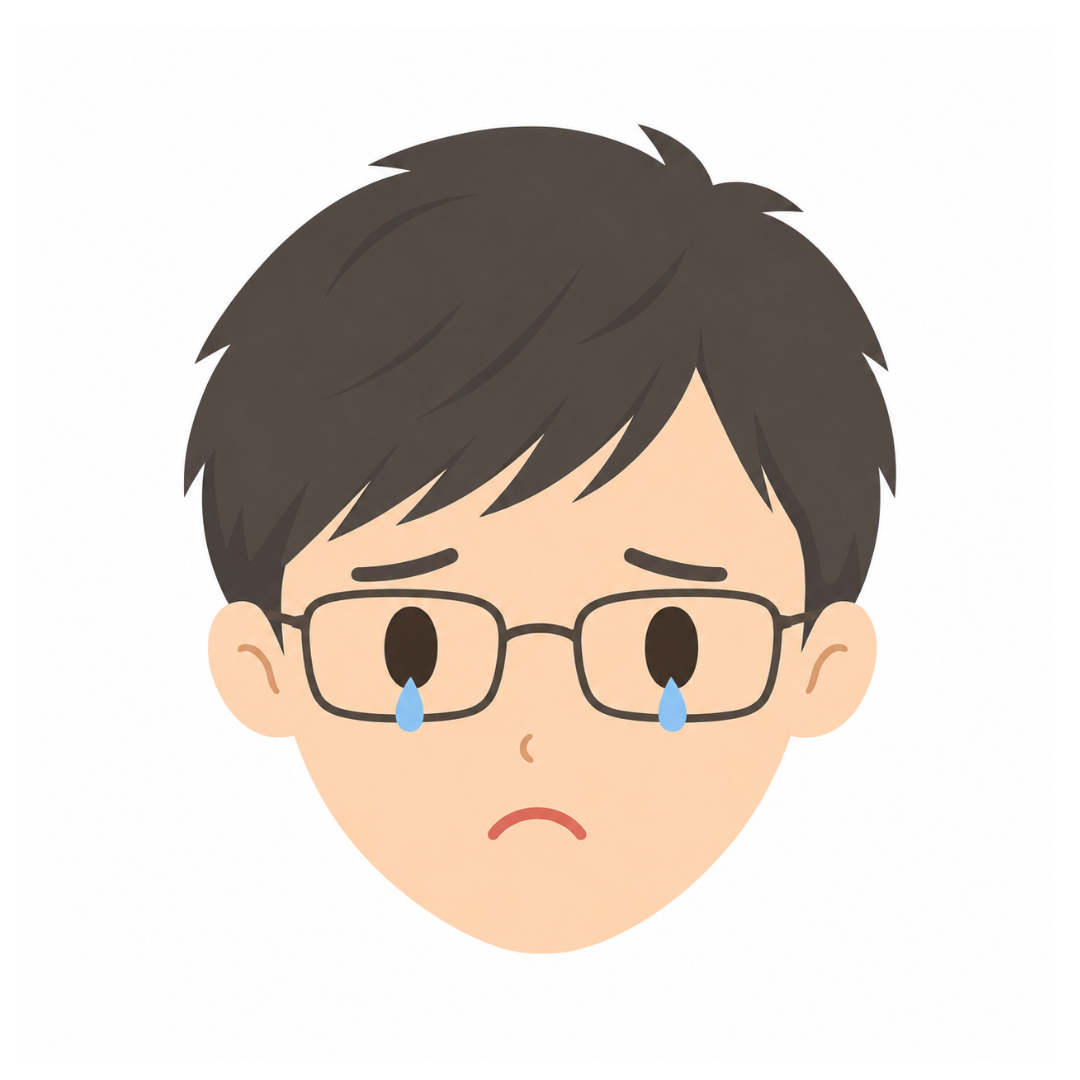 子どもMの顔（悲しむ）イラスト