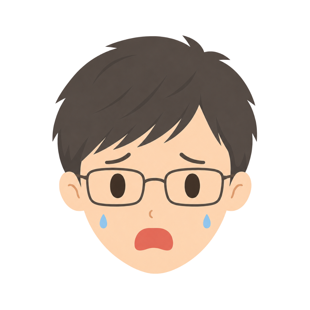 子どもMの顔（恐がる）イラスト