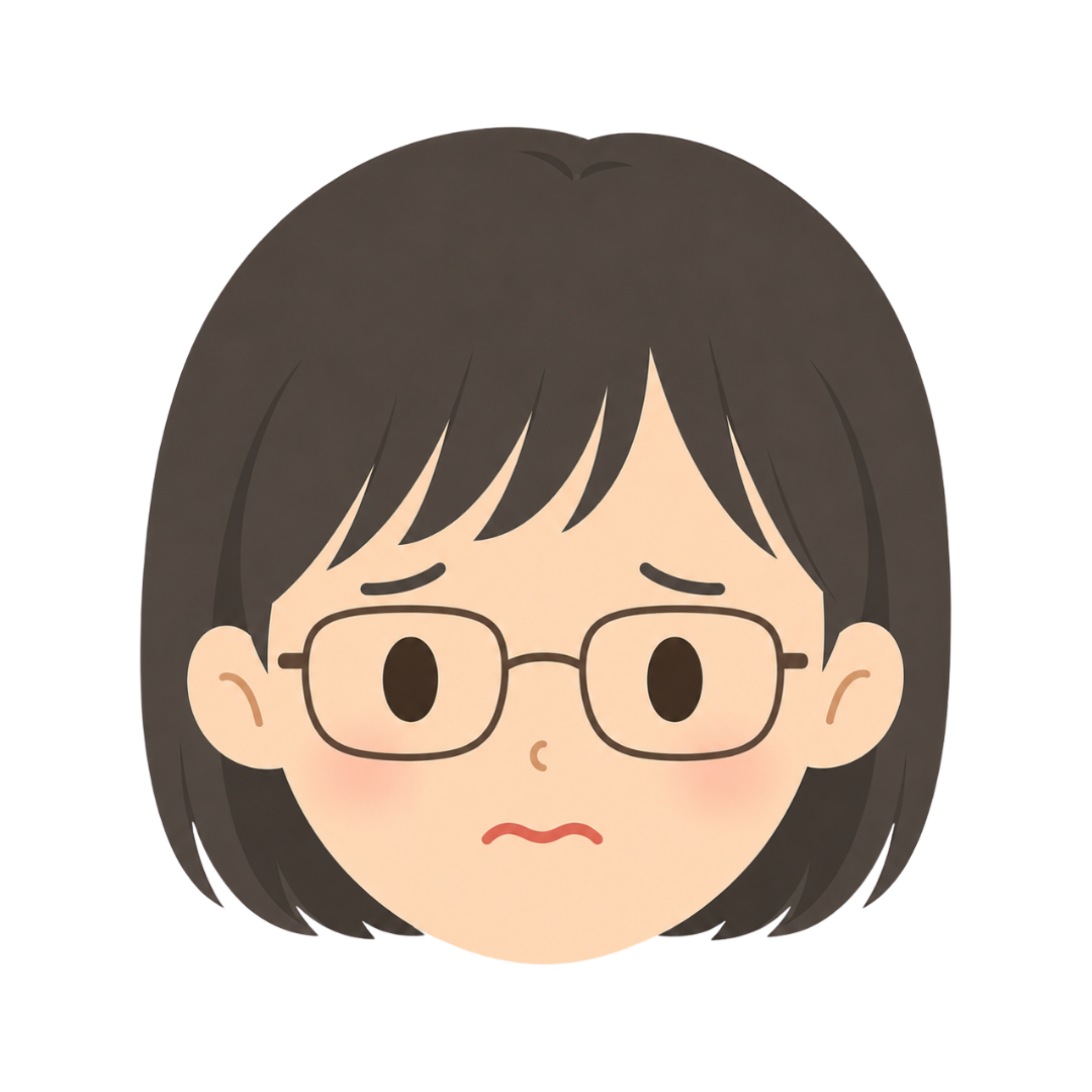 子どもNの顔（悩む）イラスト