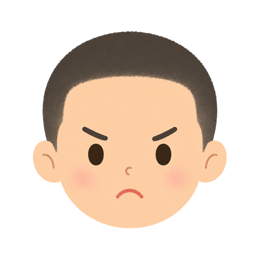 子どもOの顔（怒る）イラスト